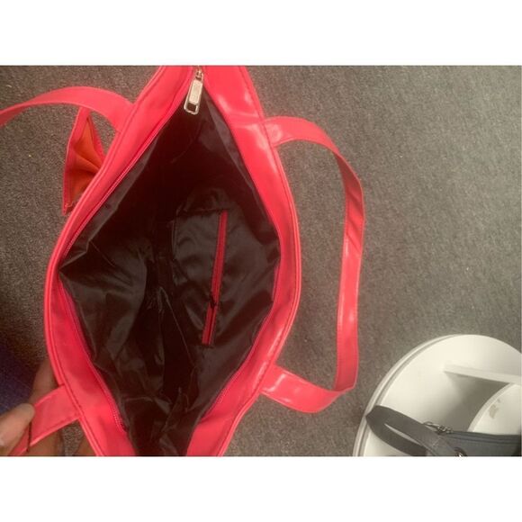 Hot Pink Vegan Patent Leather Tote Bag - Picture 5 of 5